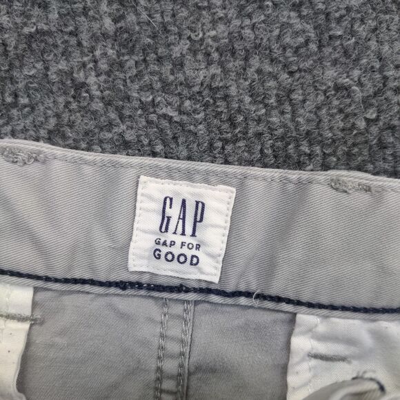 Gap For Good Mens Chino Shorts Gray Size 34 Slash Pockets Cotton - Picture 12 of 14